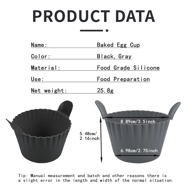 6 Pcs Silicone Cups Ramekins For Air Fryer Ovens Egg Poacher Cupcake Baking