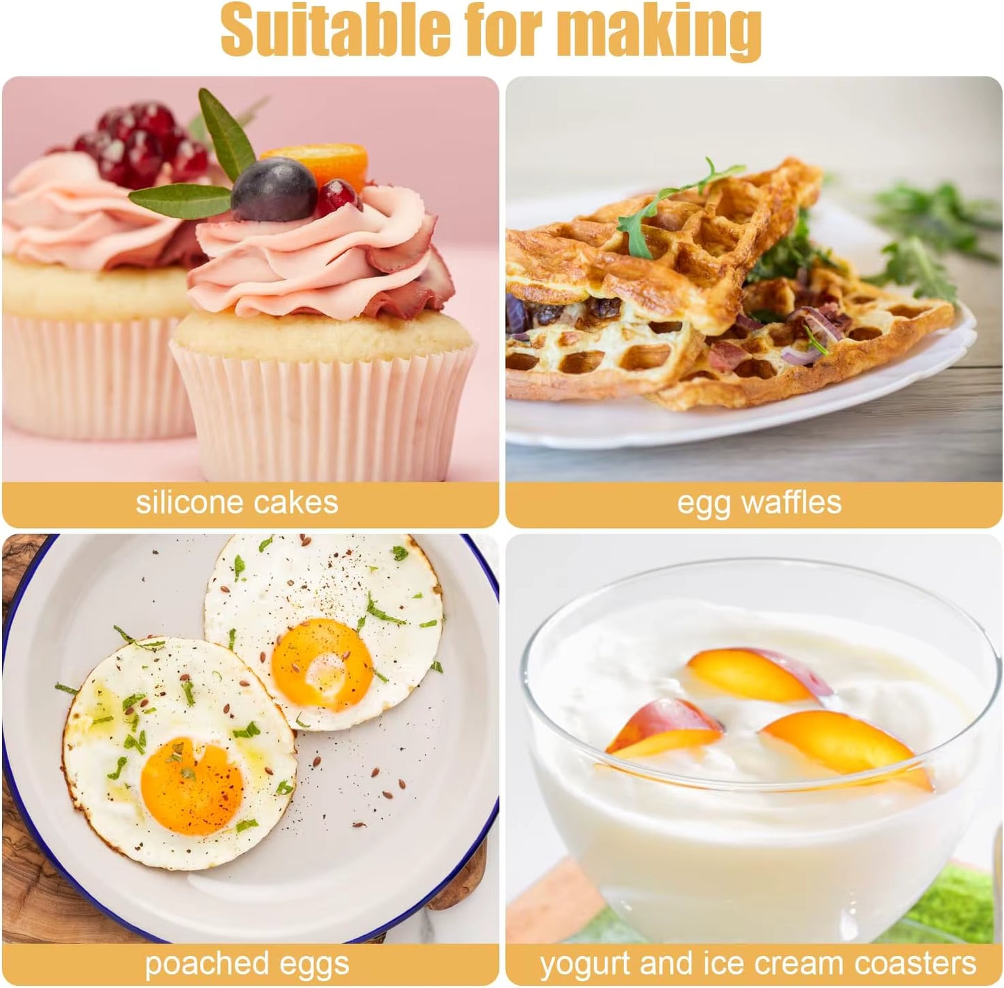 6 Pcs Silicone Cups Ramekins For Air Fryer Ovens Egg Poacher Cupcake Baking