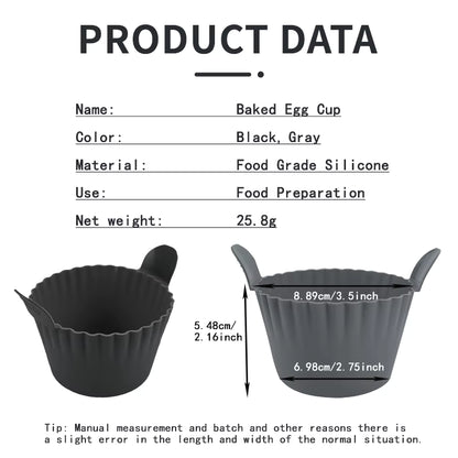 6 Pcs Silicone Cups Ramekins For Air Fryer Ovens Egg Poacher Cupcake Baking