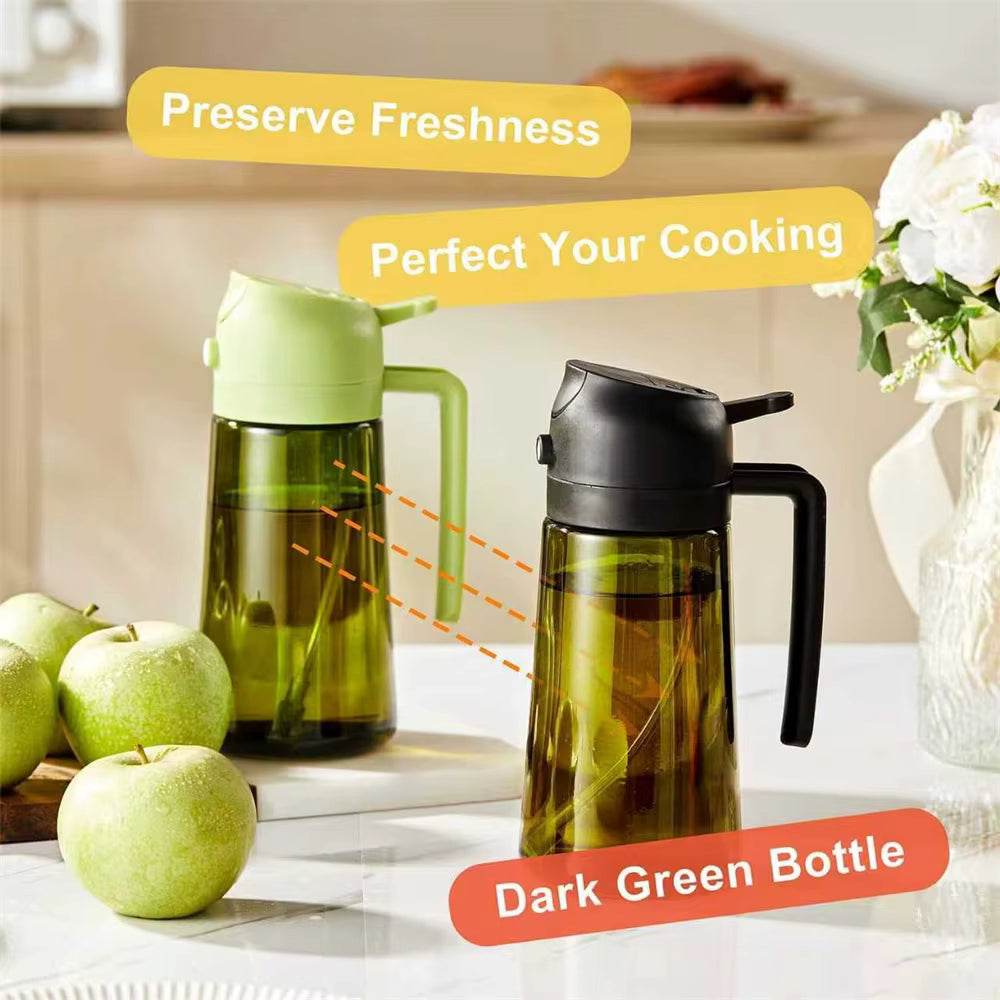 2-in-1 Olive Oil Dispenser and Oil Spray Bottle