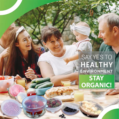 6Pcs Food Grade Silicone Preservation Cover Reusable