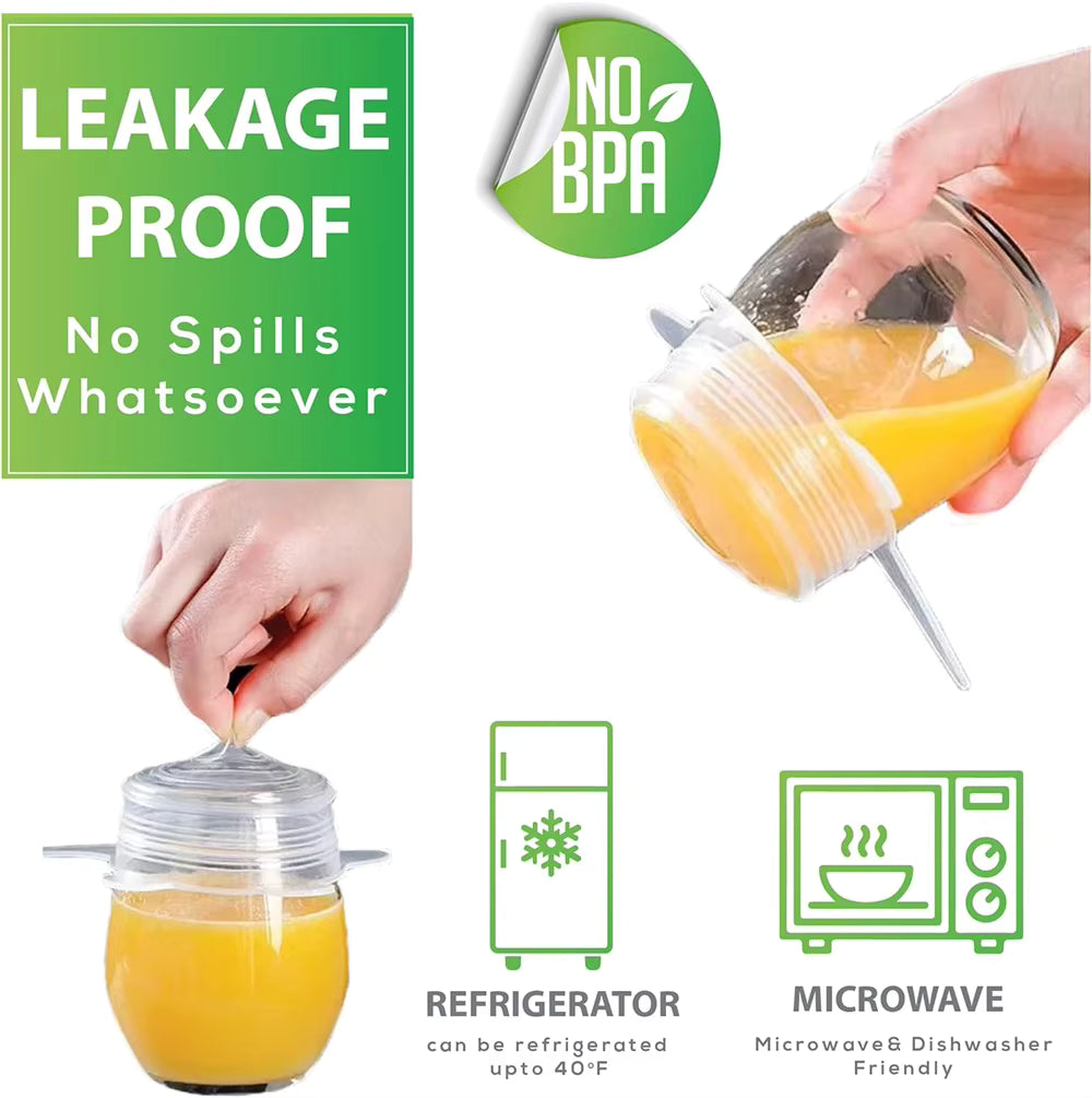 6Pcs Food Grade Silicone Preservation Cover Reusable