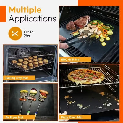 2 Pcs 40x60cm  Pad Heat Oven Reusable Non-stick Anti Dirt Protection Resistant BBQ Grill